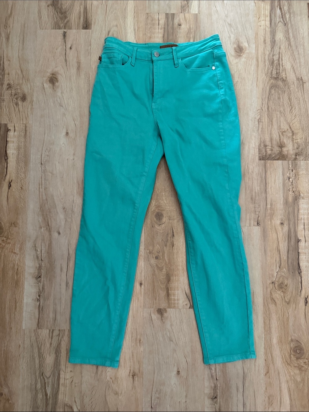 Judy Blue Aqua High Rise Slim Straight Garment Dyed Jeans, Size 7/28